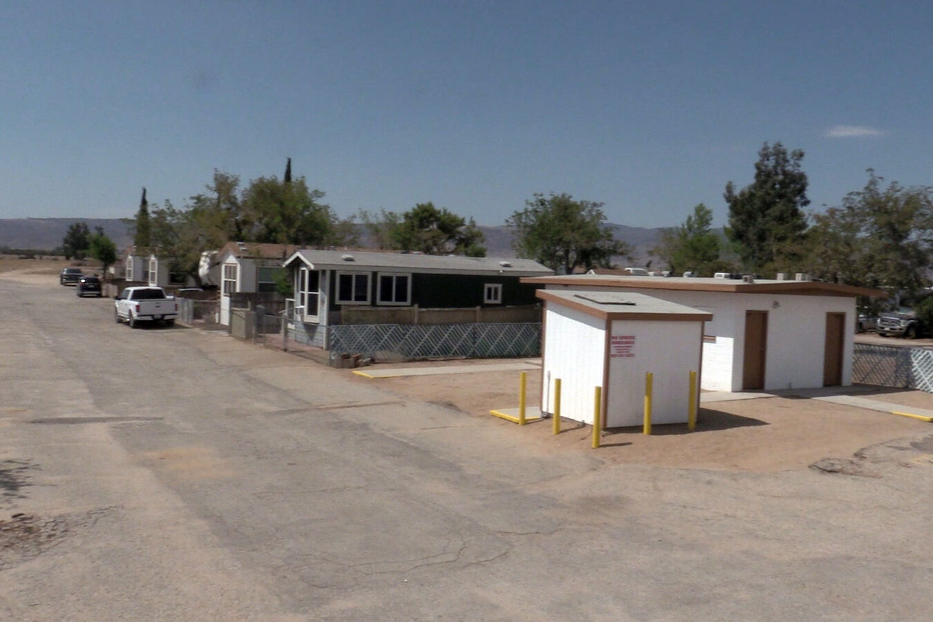 Long view of mobile homes.
