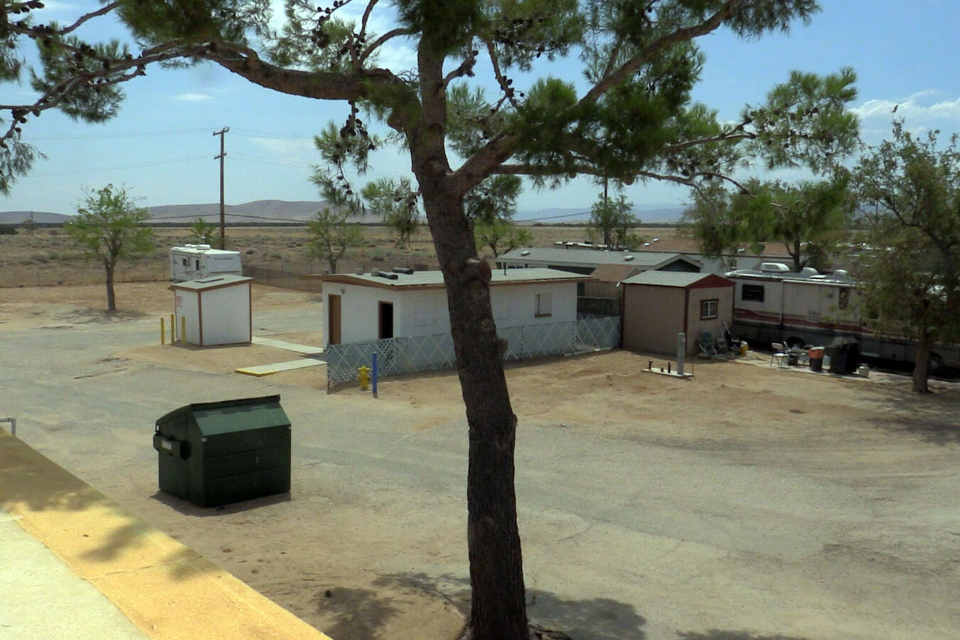 Arial view of the mobile homes.