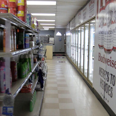 The beer section of the Inside the Wee Vill Market.