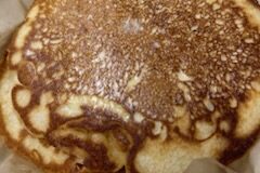 Pancakes on a plate.