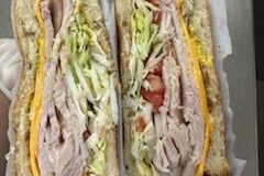 Turkey and cheese sandwich.